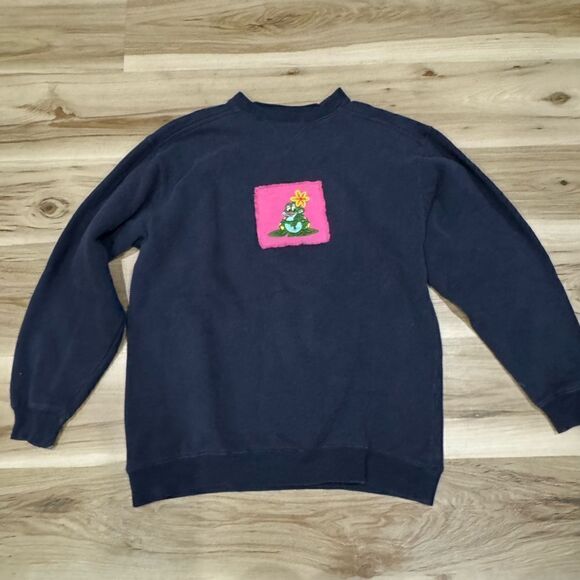 Vintage Lee Navy Frog Crewneck Sweatshirt 90’s Women’s Medium - Picture 1 of 6